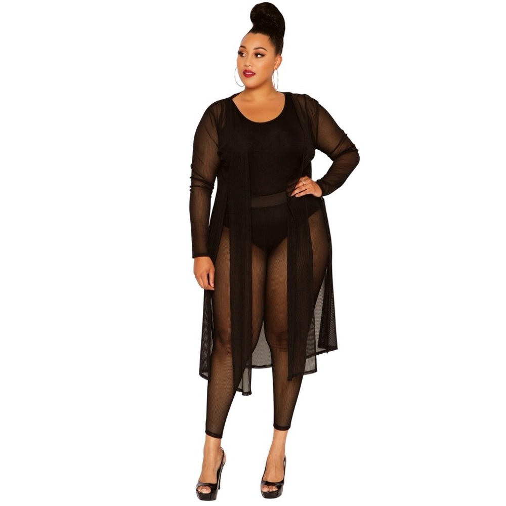 #53 Black Sheer 2Pcs Pant Set